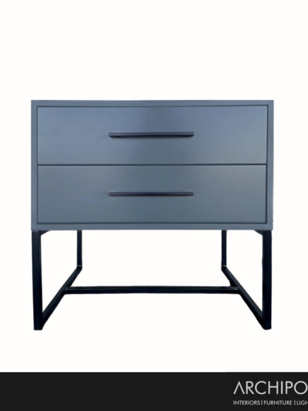 DNA Satin Grey Bedside Table
