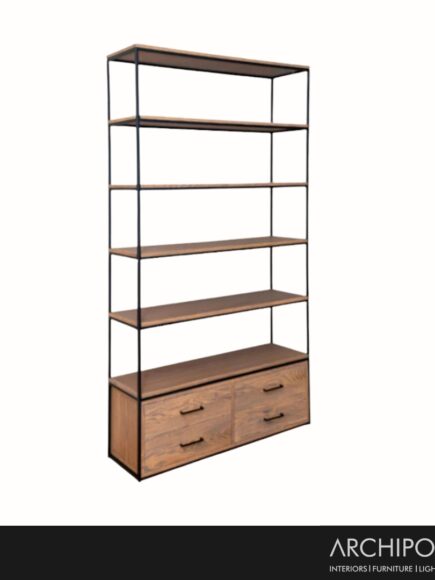 DNA59 L Bookshelf with 4 Drawers
