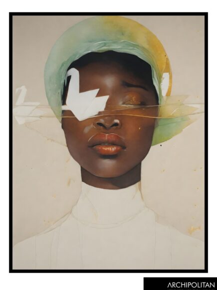 Framed Canvas Print - Orgamy Dove Lady