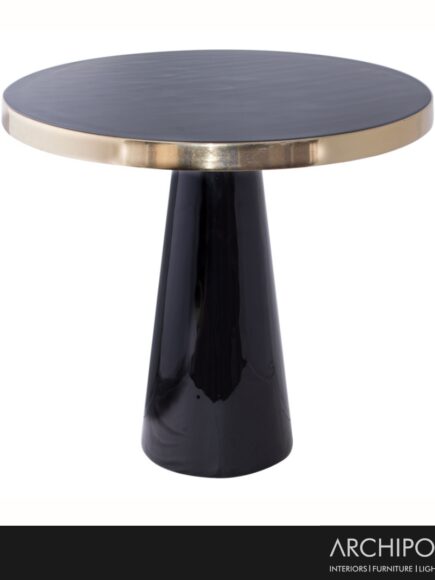 Black/Gold Side Table 47X51cm
