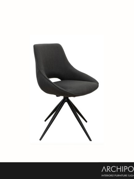 Louis Swivel Dining Chair Adriatic Black Pepper
