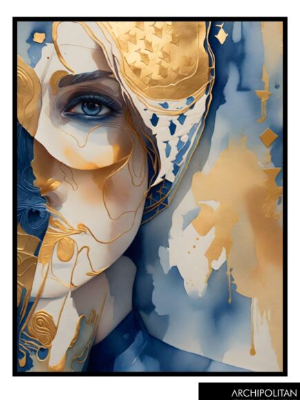 Framed Canvas Print - Abstract Female Face 2