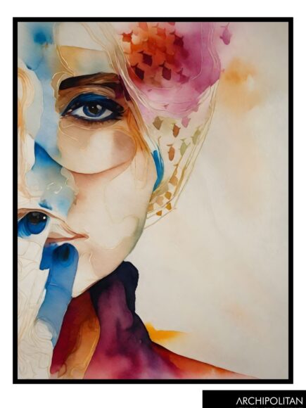 Framed Canvas Print - Abstract Female Face 3