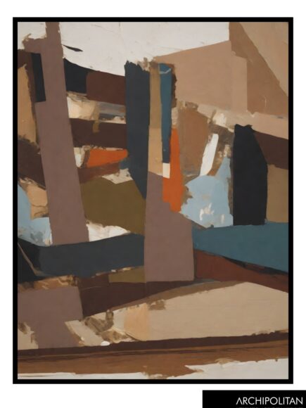 Framed Canvas Print - Abstract Madness In Shade Of Brown