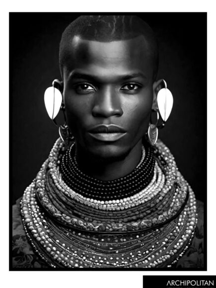 Framed Canvas Print - African Male Face 2