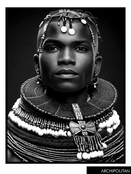 Framed Canvas Print - African Male Face 2
