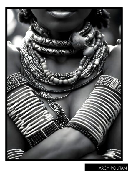 Framed Canvas Prints - Black And White Necklace