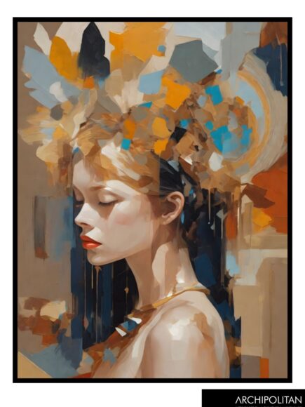 Framed Canvas Print - Blooming Crown In Oil