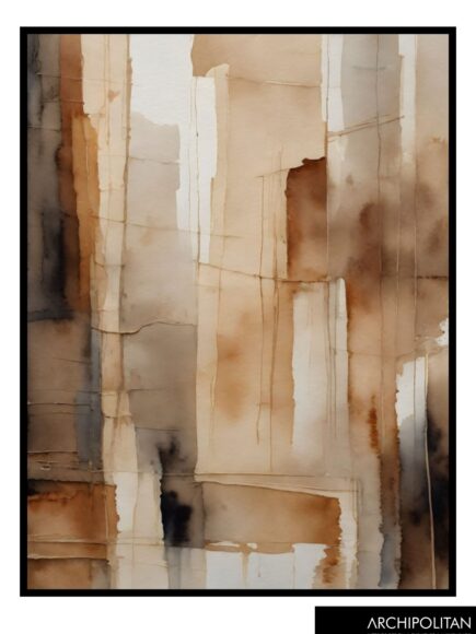 Framed Canvas Print - Earth Tone Watercolour 1