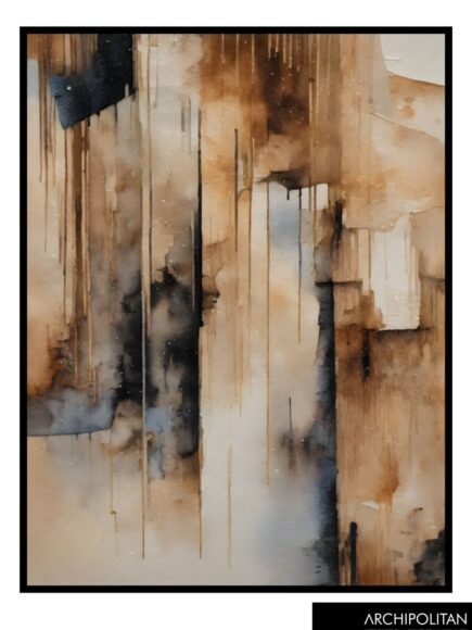 Framed Canvas Print - Earth Tone Watercolour 2