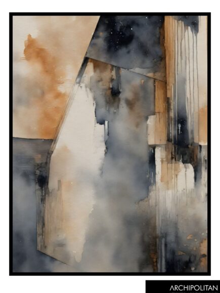 Framed Canvas Print - Earth Tone Watercolour 3