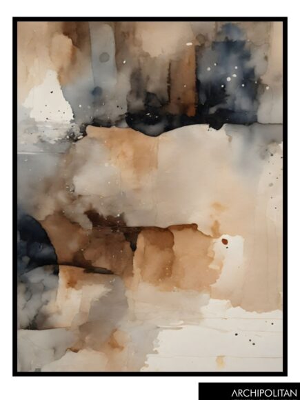 Framed Canvas Print - Earth Tone Watercolour 4
