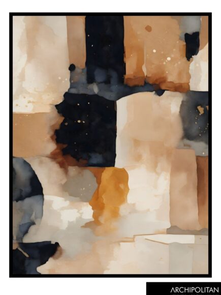 Framed Canvas Print - Earth Tone Watercolour 5