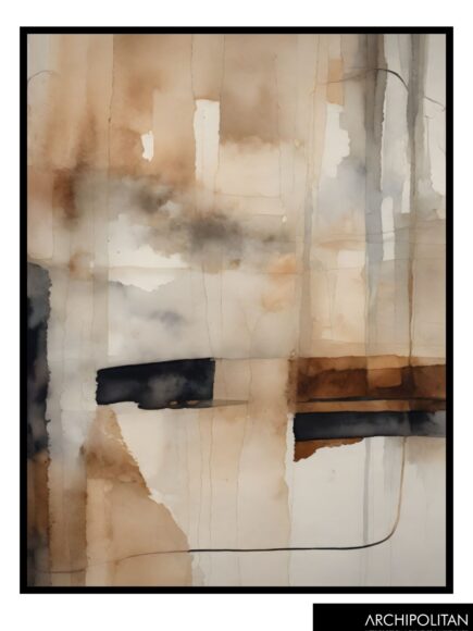 Framed Canvas Print - Earth Tone Watercolour 7