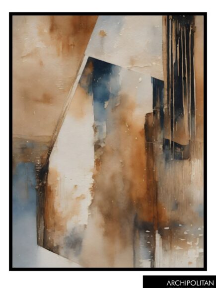 Framed Canvas Print - Earth Tone Watercolour 10