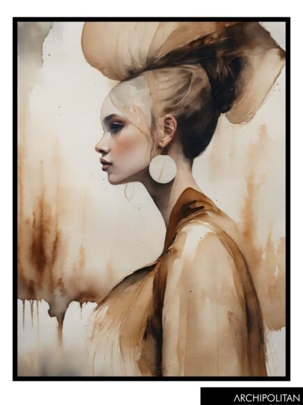 Framed Canvas Print - Ethereal Adornment In Earth Tones 1