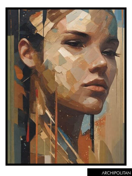 Framed Canvas Print - Lady In Neutral Tones