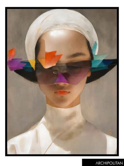 Framed Canvas Print - Lady With Covered Eyes