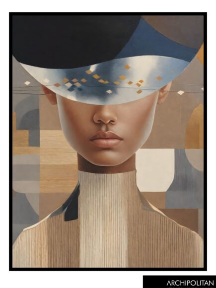 Framed Canvas Print - Lady With Cover Eye 2