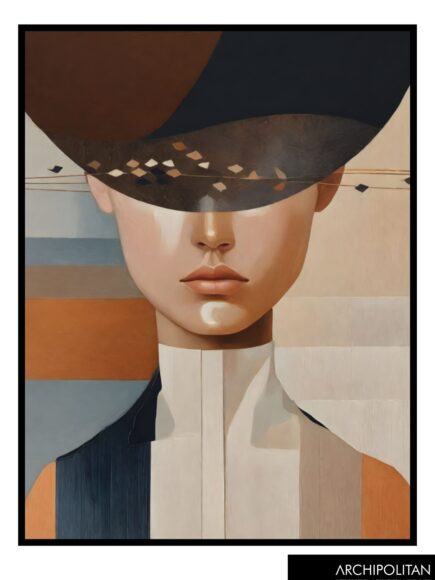 Framed Canvas Print - Lady With Cover Eyes 3